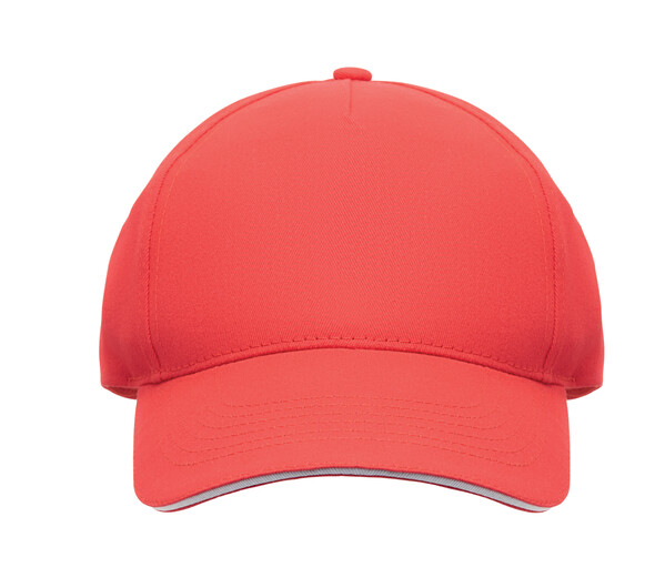 Baseball cap 5 panels 180gr Sunny - Weiß / Rot