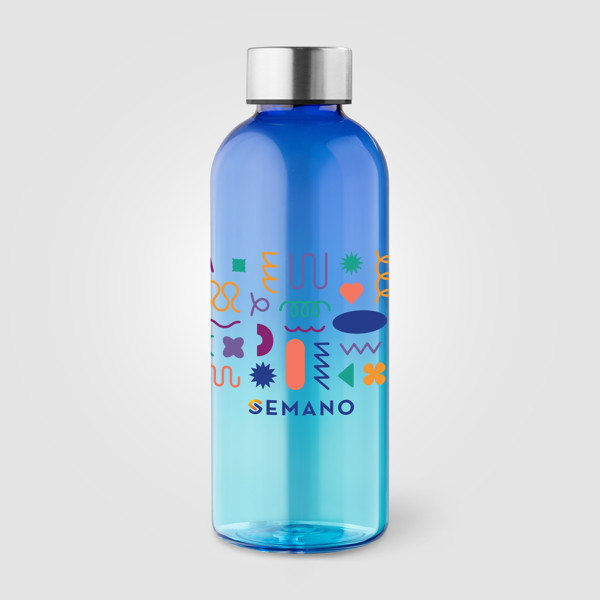 Gourde Skye, rPET, bouchon twist ombré - 500 ml - Bleu roi / Jet d’encre 4 couleurs