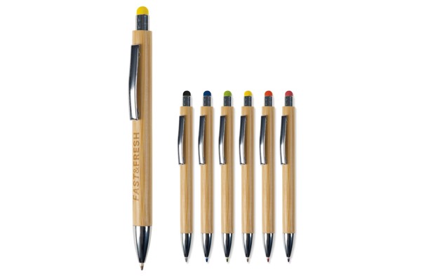 Ball pen New York bamboo with stylus - Black