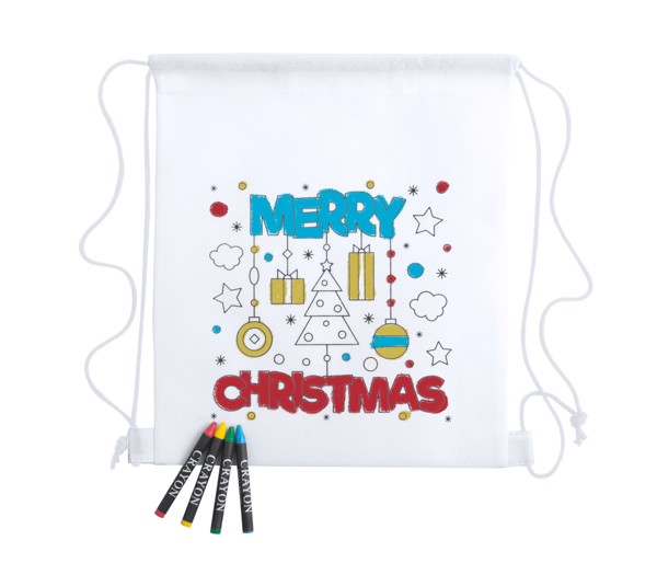 Colouring Drawstring Bag Kertran - White