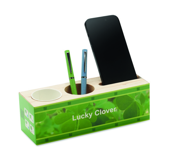 Thila wooden desk stand, pen, phone holder, seeds