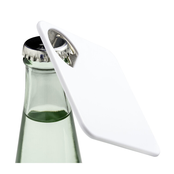 Dessous de verre avec ouvre-bouteille ALGECIRAS - blanc