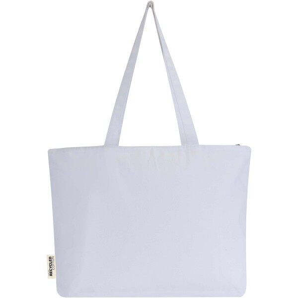 Ningbo 320 g/m² zippered cotton tote bag 15L - White