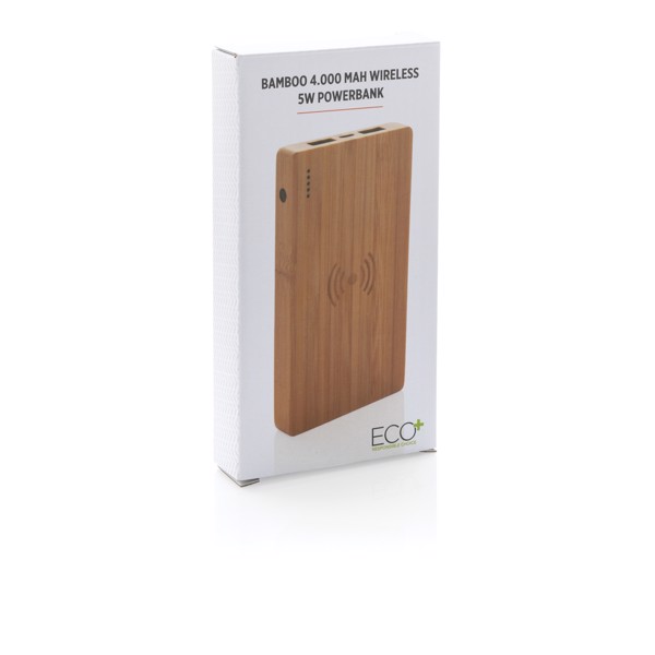 XD - Bamboo 4.000 mAh wireless 5W Powerbank