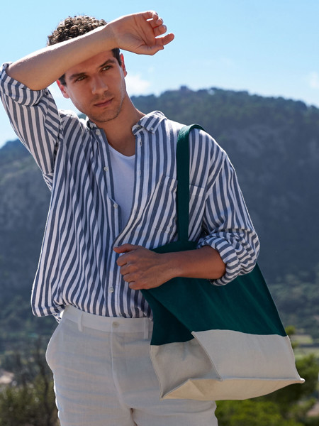 EarthAware® Organic Contrast Shopper - Rose / Natural