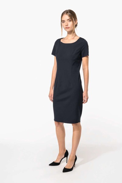 Short-Sleeved Dress - Black / 36