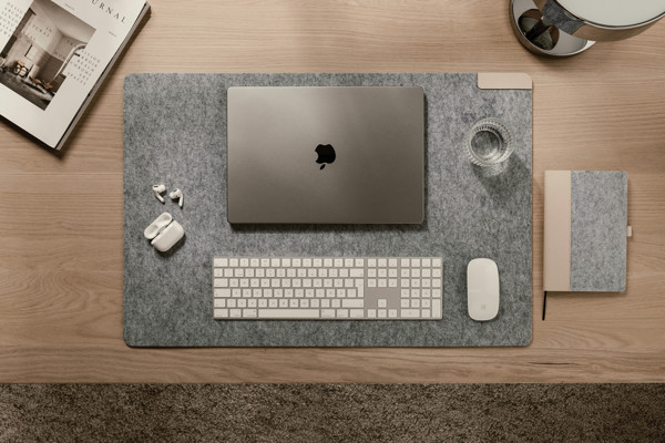 VINGA Albon GRS recycled felt desk pad - Grey