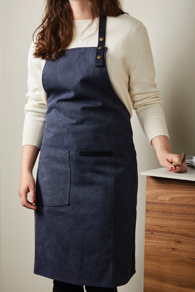 VINGA Tablier en toile recyclée GRS Tome - Bleu Marine