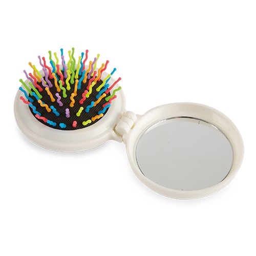 BROSSE PLIANTE AVEC MIROIR MULTICOULEUR “BETH”