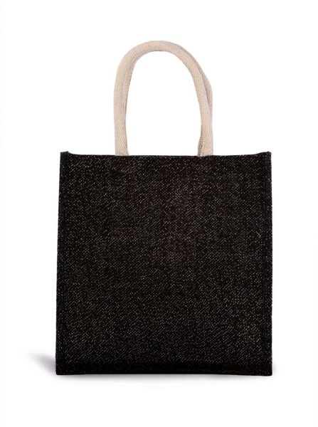 Torba od jutenog platna - velika - Black / Silver