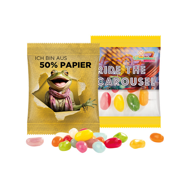 Minitüte, 10 g, Folie weiß, Jelly Beans | Folie, weiß