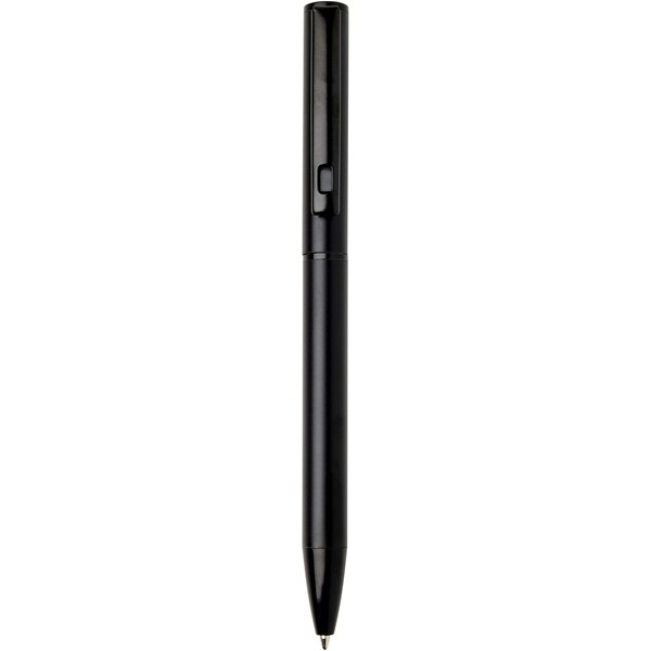 Verton recycled aluminium twist ballpoint pen with sleeve (blue ink) - Black