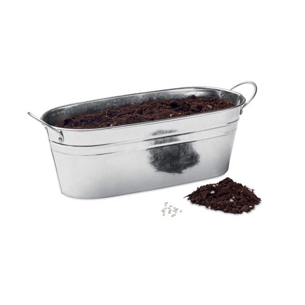 MB - Zinc tub with 3 herbs seeds Mix Seeds