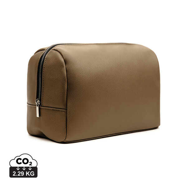 VINGA Bermond RCS gerecycled PU toilettas - Bruin