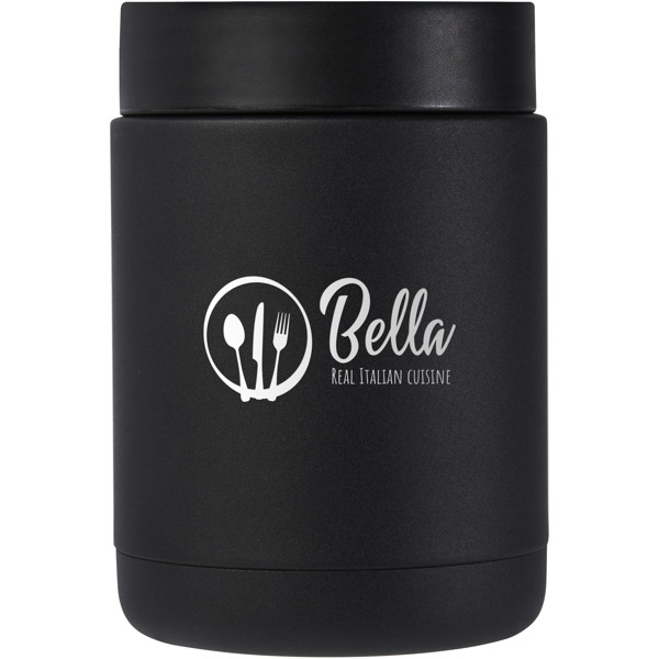 Doveron 500 ml madkasse i genvundet isoleret rustfrit stål - Ensfarvet sort