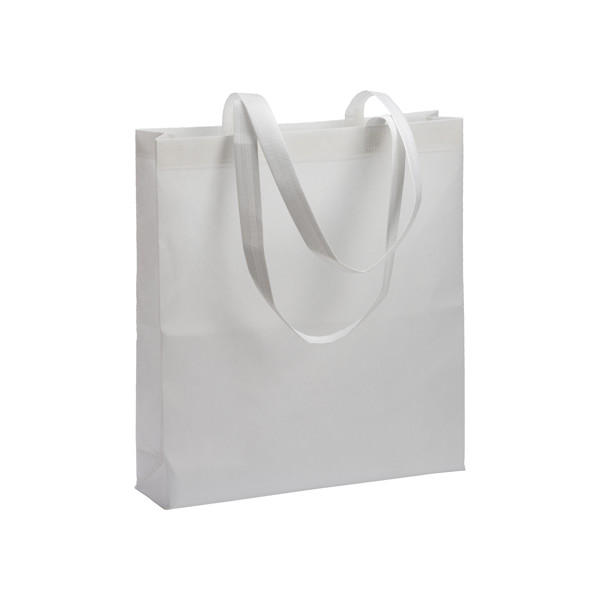 80 G/ M2 R-Pet Heat-Sealed Shopping Bag With Gusset - White