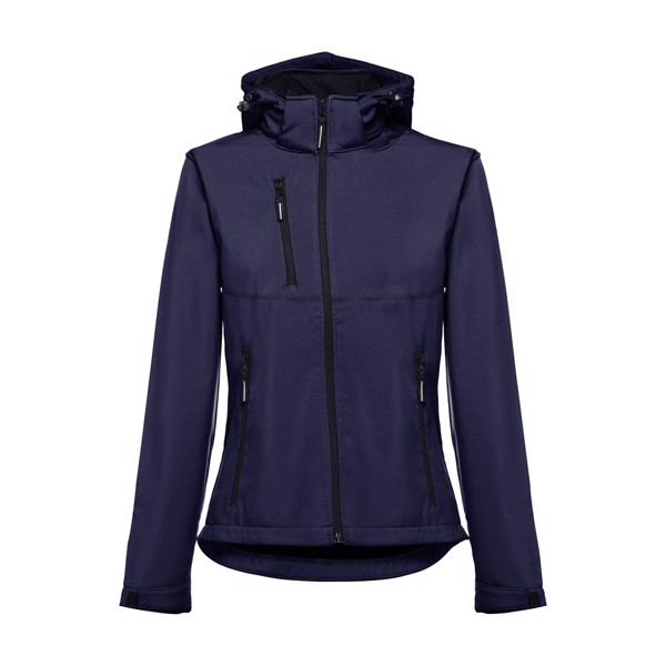 THC ZAGREB WOMEN. Women's softshell with removable hood - Navy Blue / M