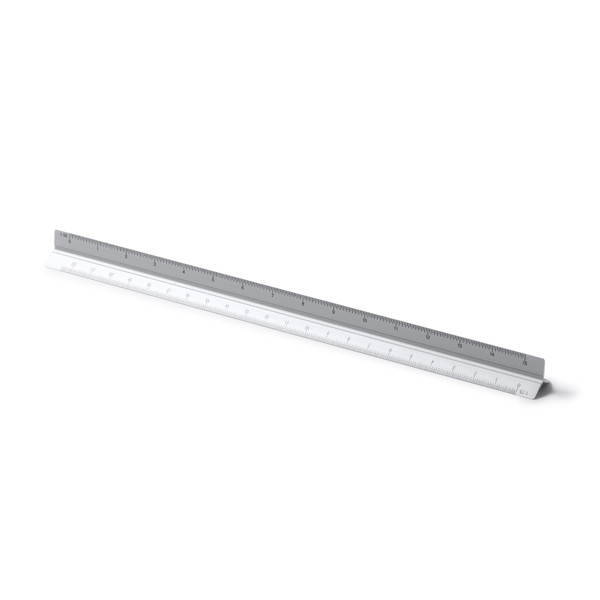Personalised aluminium triangular scale ruler 30 cm with technical scales