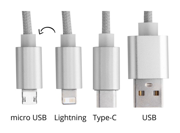 Usb Charger Cable Scolt - Silver