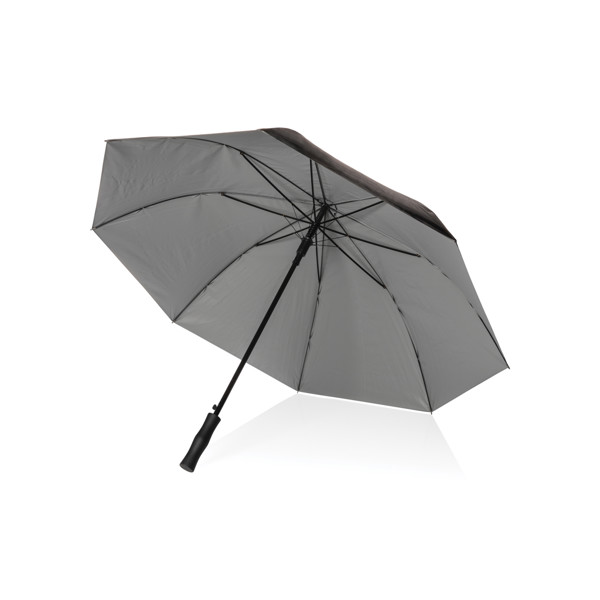 Impact Aware™ RPET dvobarvni dežnik, avto.  odpiranje, 137 cm -Srebrna