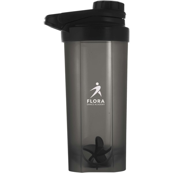 Športová fľaša Forza 700 ml s loptičkou na šejker - Čierna