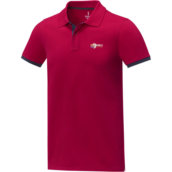 Polo Morgan da uomo bicolore a manica corta - Rosso / 3XL