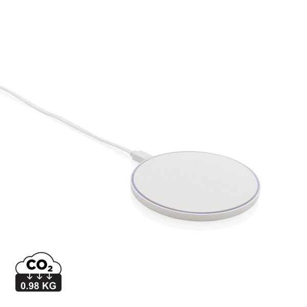 RCS standard recycled plastic 10W wireless charger - White