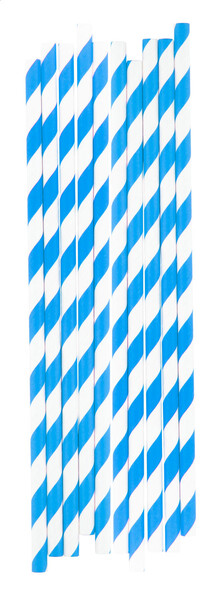 Set De Pailles StriStraw - Bleu / Blanc