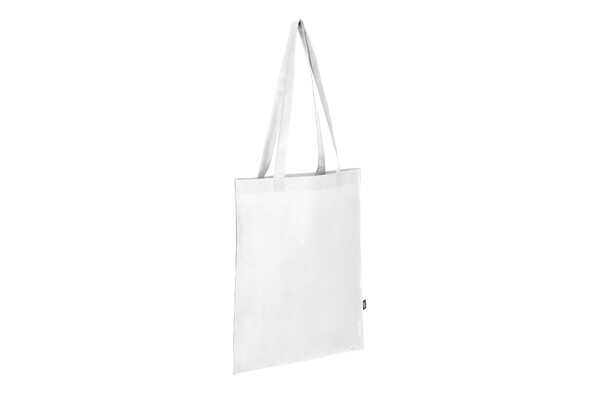 R-PET Sac de transport non tissé à longues poignées 38 x 42cm 75g/m² - Blanc