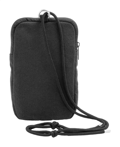 Recycled Canvas Crossbody Mobile Bag CanvaFon - Black
