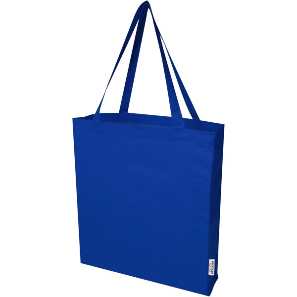 Sac shopping à soufflets Madras en coton recyclé 140 g/m² certifié GRS 12L - Bleu royal