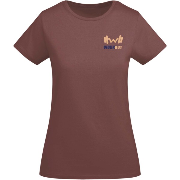 T-shirt Breda  en coton organique à manches courtes pour femme - Pale Red / 2XL