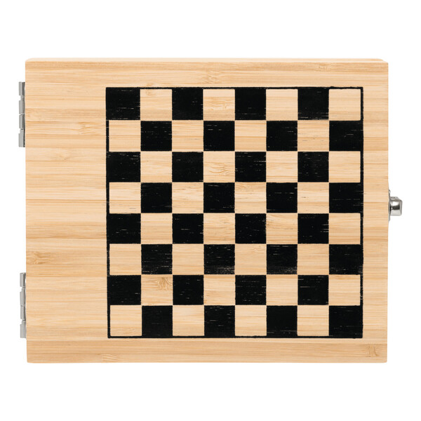 Wine set with chess game BAMBOO CHESS