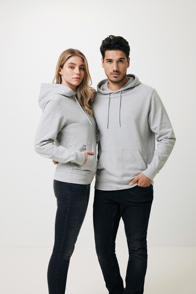 Nebarvená mikina s kapucí IQONIQ Torres z recykl. bavlny - Heather Grey / XXS