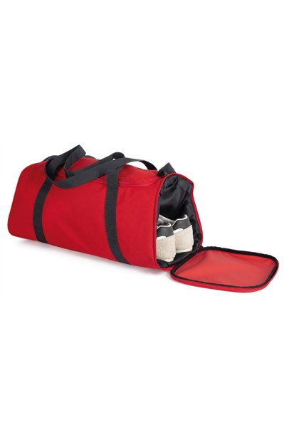 Sports Bag With Shoes Holder Compartment - Red / Dark Grey