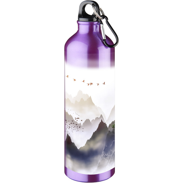 Oregon 770 ml aluminium water bottle with carabiner - Purple