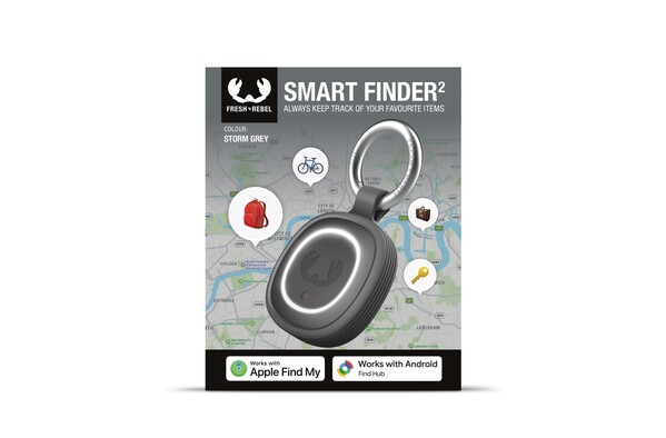 Fresh 'n Rebel Smart Finder 2 Bluetooth Tracker IPX7 Water Resistant - Dark Grey