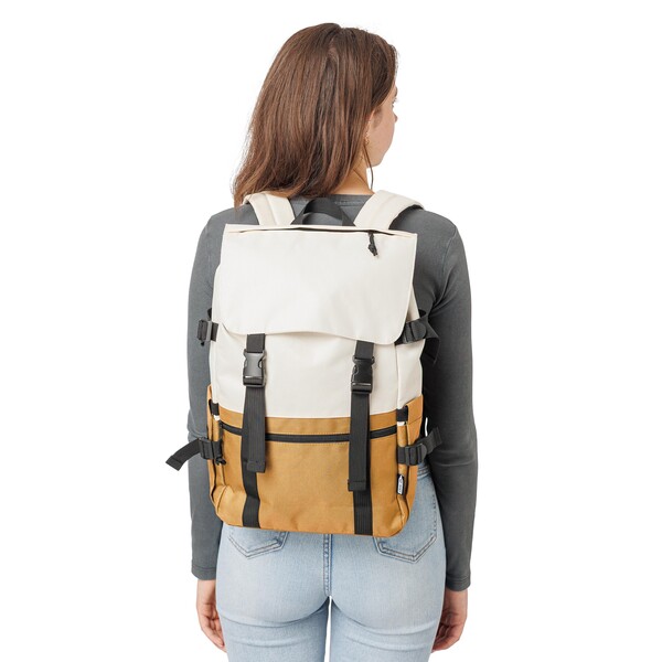 Mochila Vayo 2-tone | Reciclada | Portátil 15" | 11 l - caqui