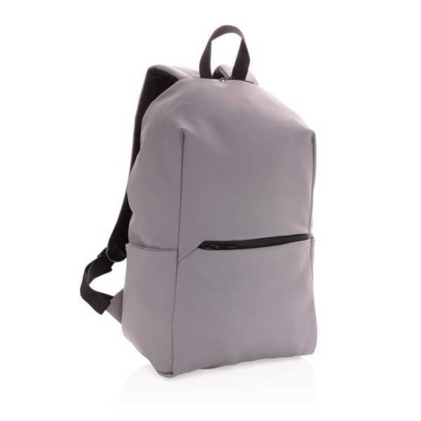 Smooth PU 15.6"laptop backpack - Grey