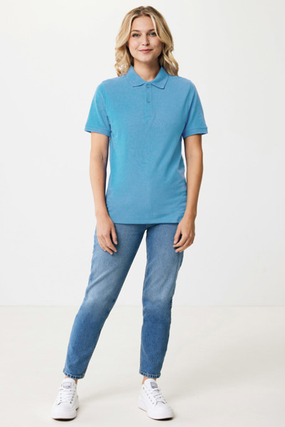 Polo en coton piqué et recyclé Iqoniq Yosemite - Tranquil Blue / S