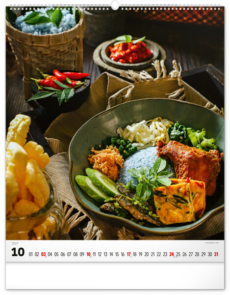 Notique Nástěnný Kalendář Gourmet 2027, 48 x 56 cm