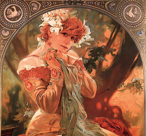 Plánovací nástěnný kalendář Alfons Mucha 2027
