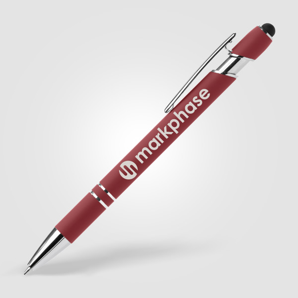 Prince Recyclé Softy Stylo à Encre Anti-Fraude avec Stylet Tactile - Bordeaux / Jet d’encre 4 couleurs