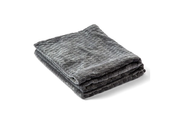 Kosta Linnewafveri Fleece Plaid Jaquard 130x170 cm - Gris foncé