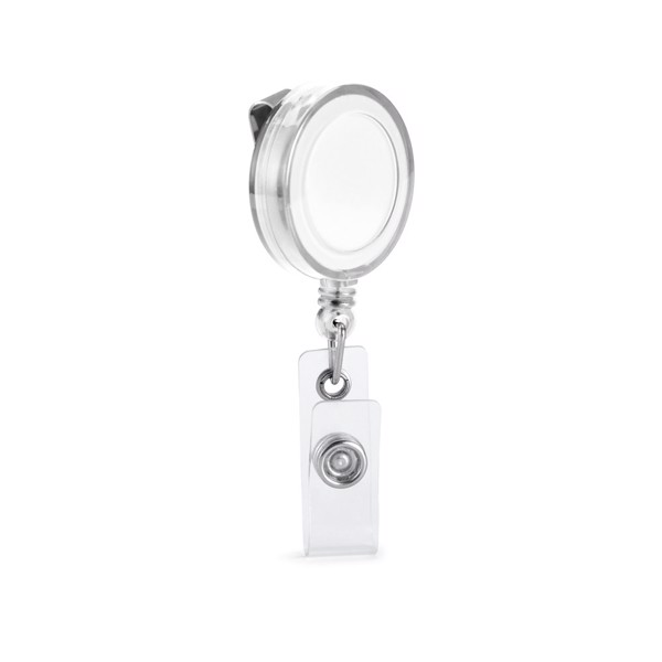 YEATS. Porte-badge extensible avec clip métallique - Blanc