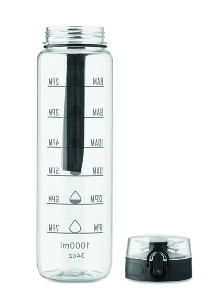 Sport-Trinkflasche RPET 1L Isforden Mark - Transparent