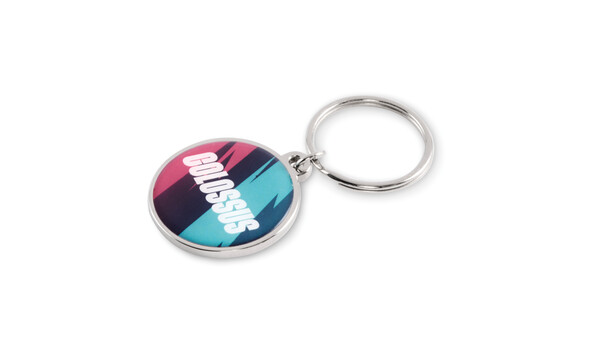 Round shape iron, domed keychain - Full colour