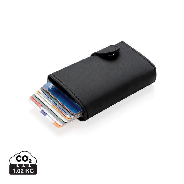 XD aluminium RFID cardholder, PU wallet, 10 cards