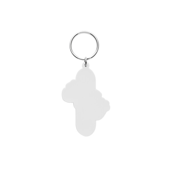 Custom PVC rubber NFC keyring with a single-sided logo design - 50mm / M1 ring / Tissue paper wrapping / Rewritable