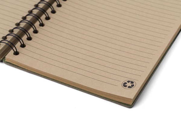 Gerecycled kartonnen notitieboekje Caleb - groen